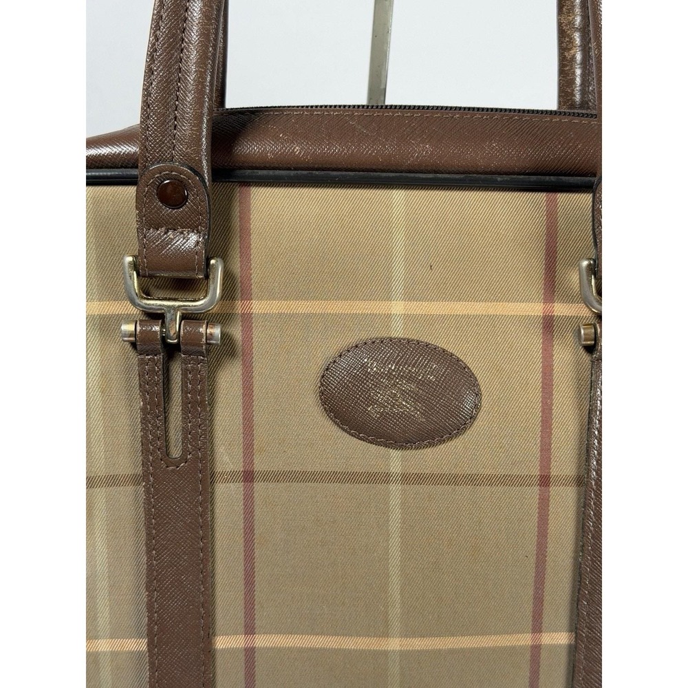 0010. Burberrys Nova Check Hand Bag Canvas Brown Gold Auth mr1966 - Picture 2 of 8